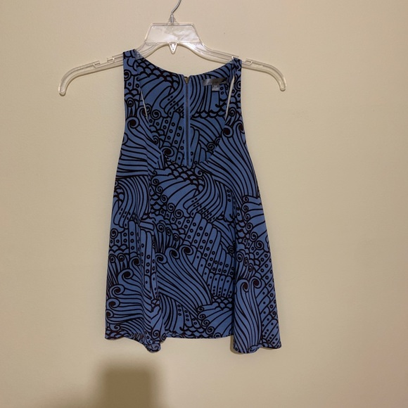 Forever 21 Blue/Brown Design Flowy Chiffon Tank - Picture 1 of 2